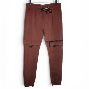 Utility Techwear Drawstring Brown Jogger Pants by RGSTR Size M
